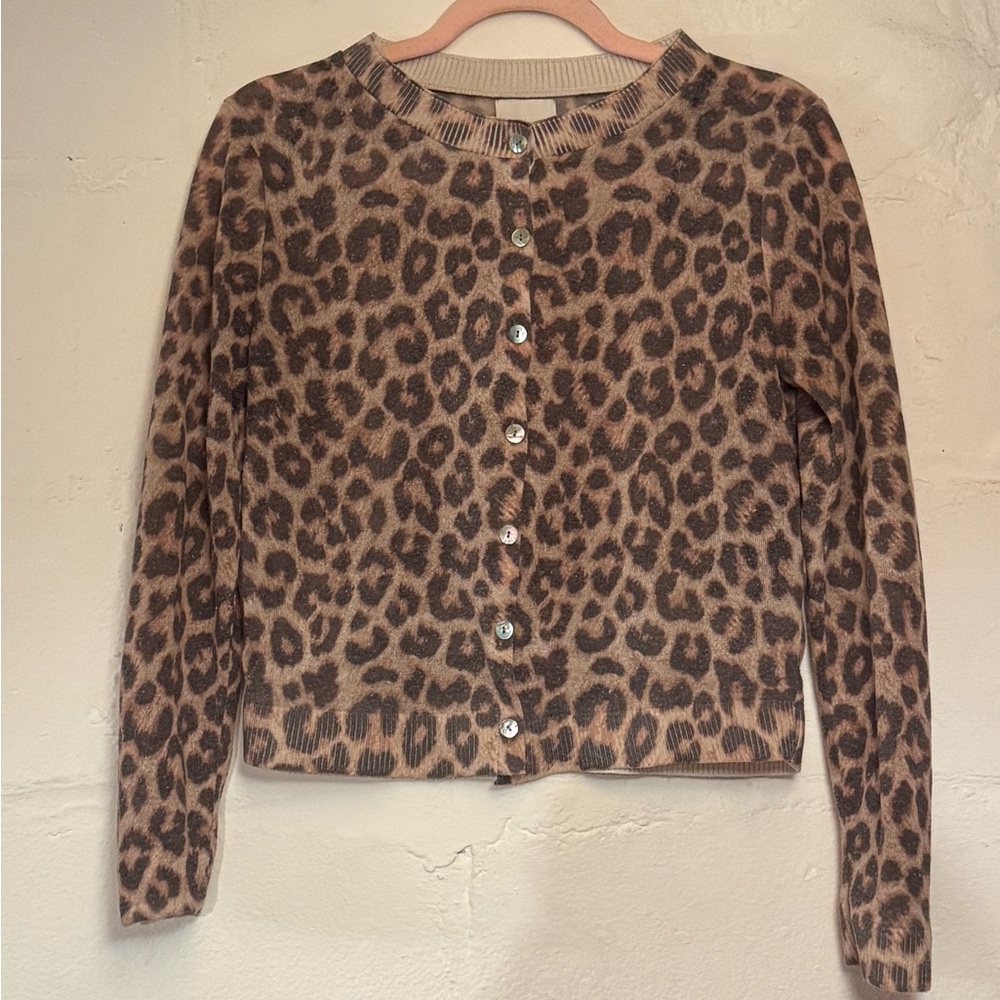 Leopard Print Cardigan Sweater